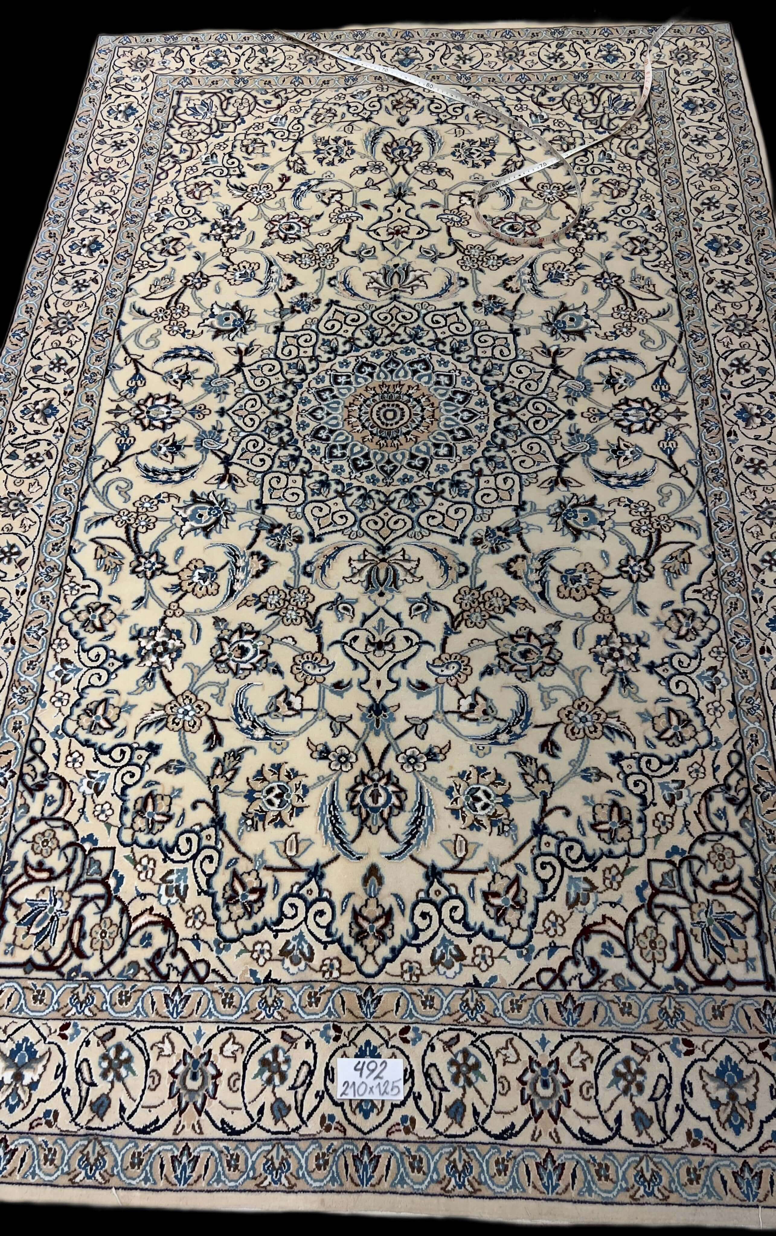  Hand-Knotted Nain Rug: A Blend of Silk and Wool