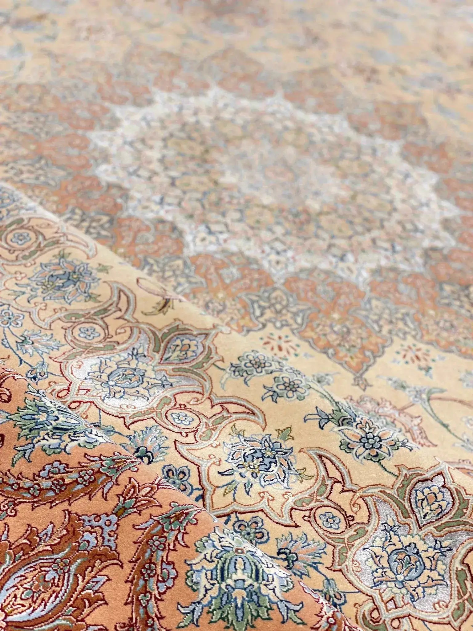 "Premium Persian rug for living room, large wool and silk carpet for sale"
