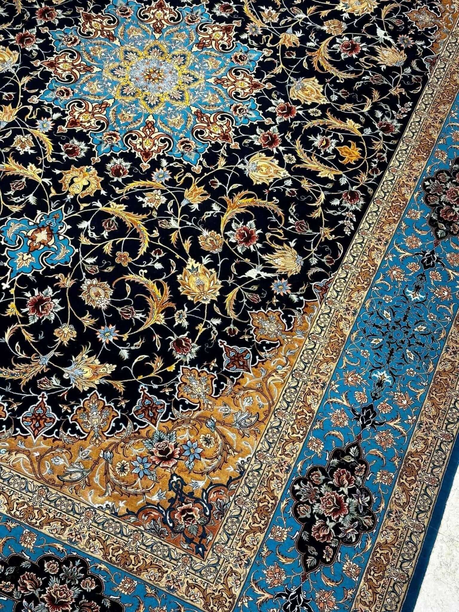 "Authentic Isfahan Persian Rug for Sale – Hand-Knotted, Vintage Design, Silk & Wool" – Incorporate design, origin, and material for search optimization. ​​





