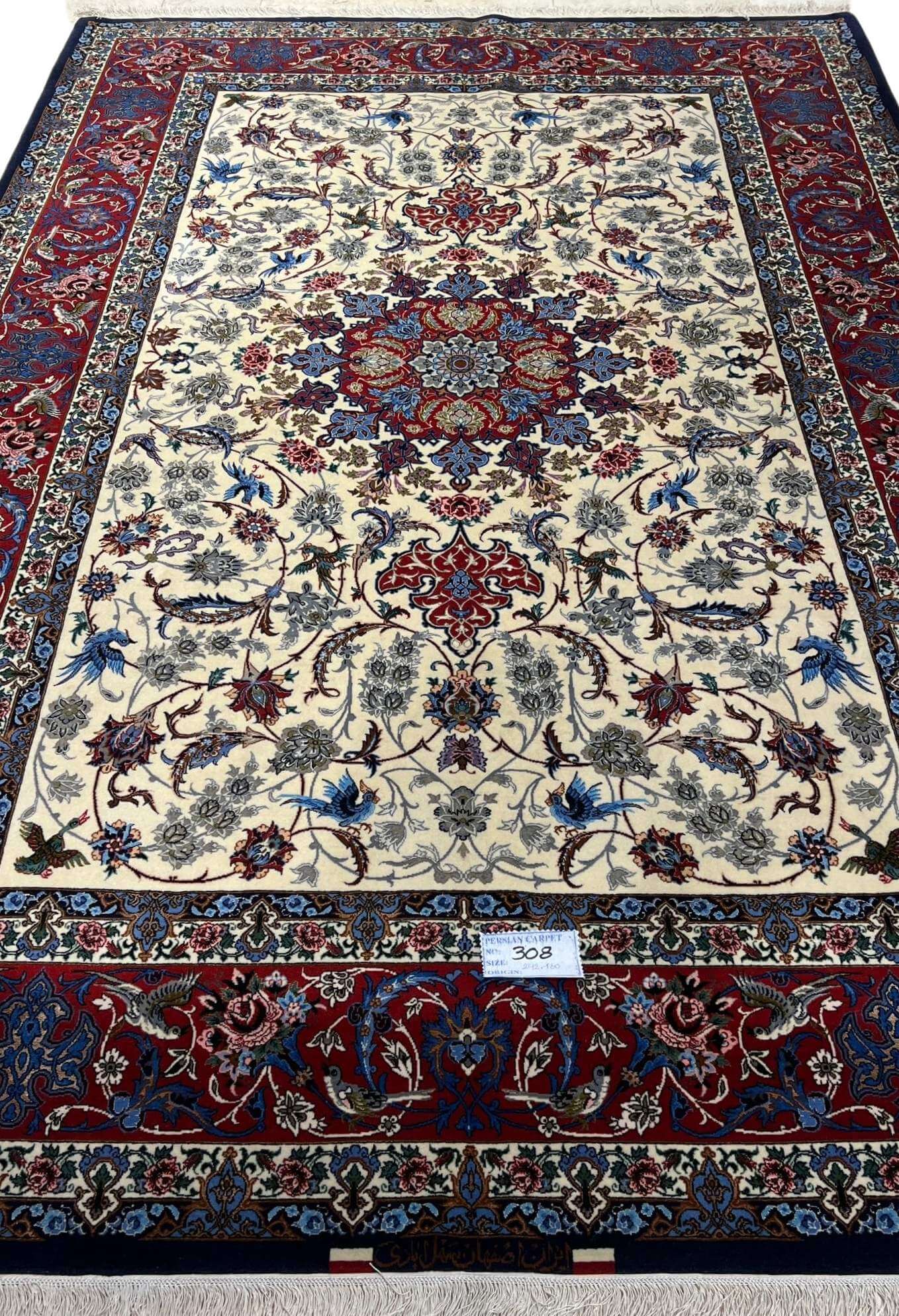 Deep red Persian rug with medallion design, 240x160 cm
