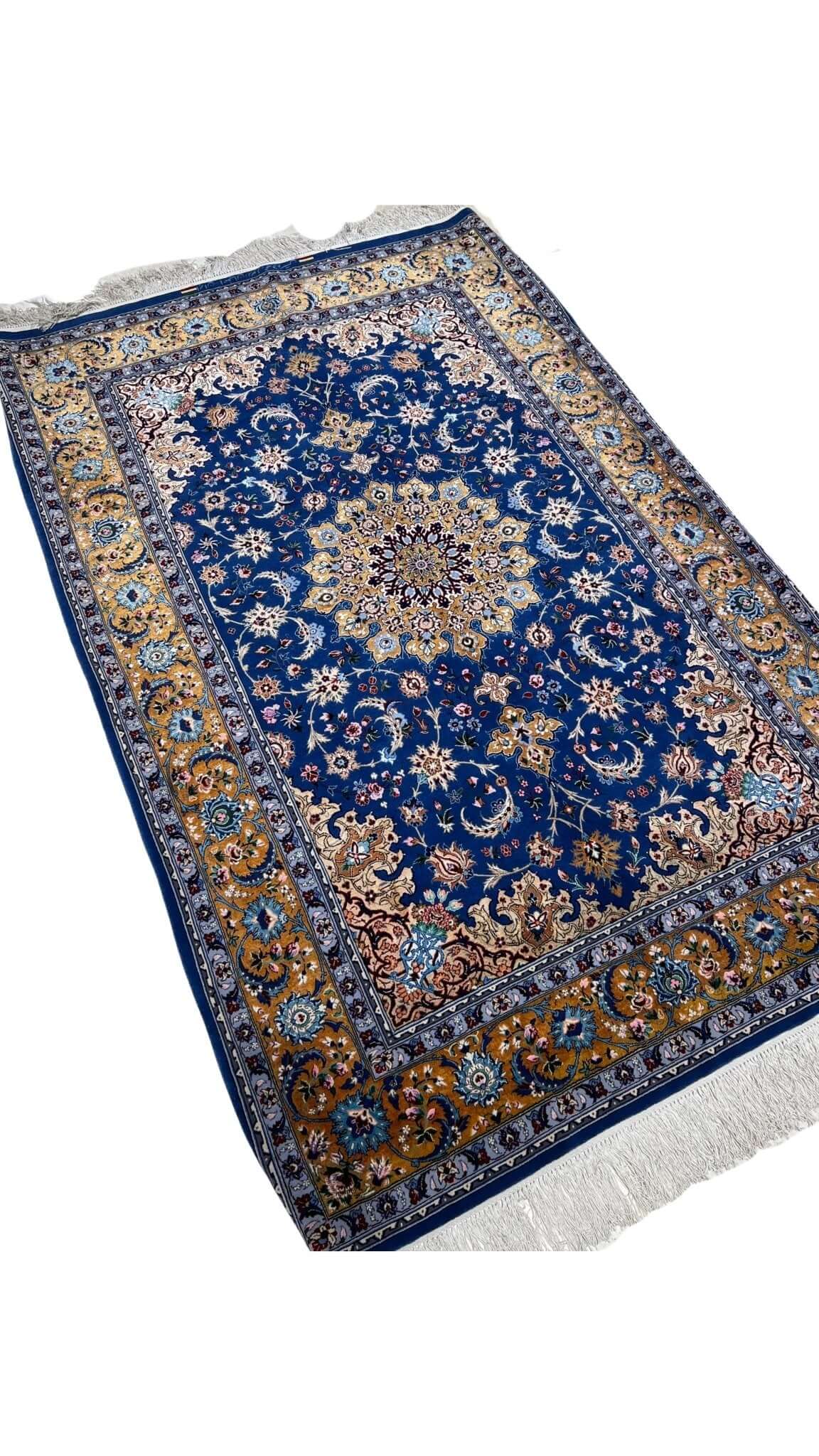 "Detailed Persian rug with fine craftsmanship and traditional Persian motifs."
