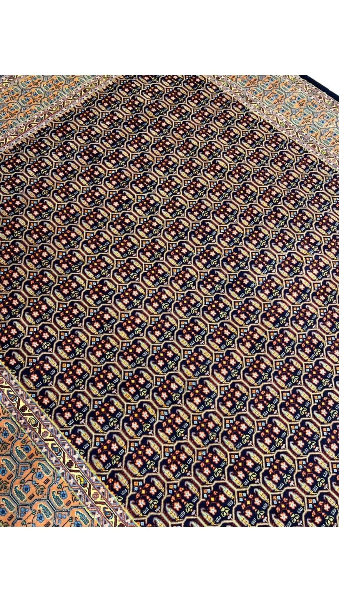 Unique Isfahan rug with traditional oriental design by Master Haghighie
