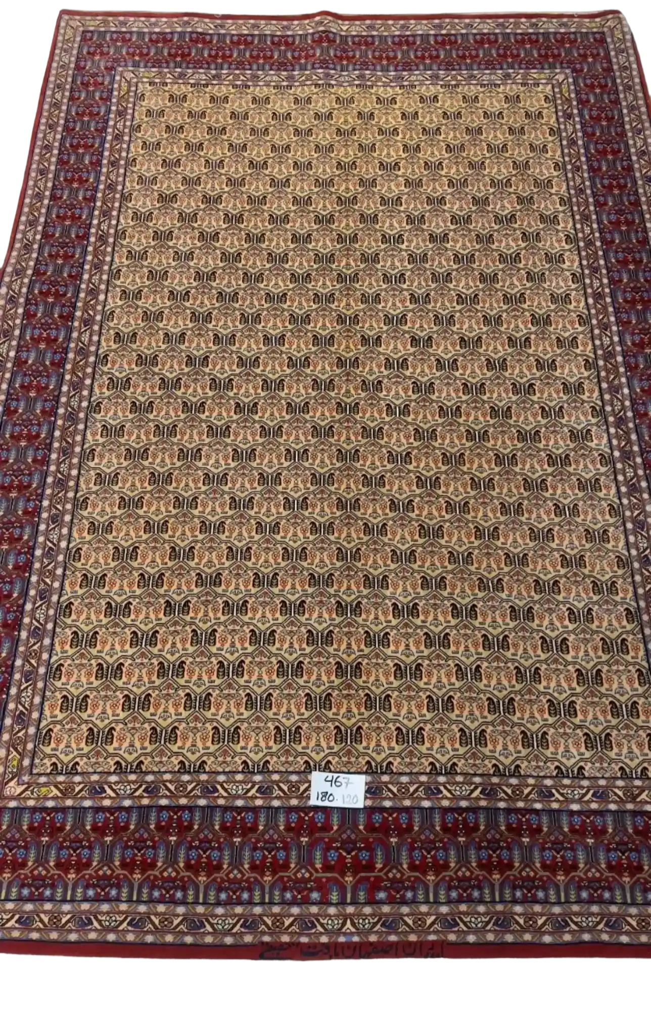 "Luxury antique Persian area rug by Grandmaster Haghighie, 180x120 cm"
