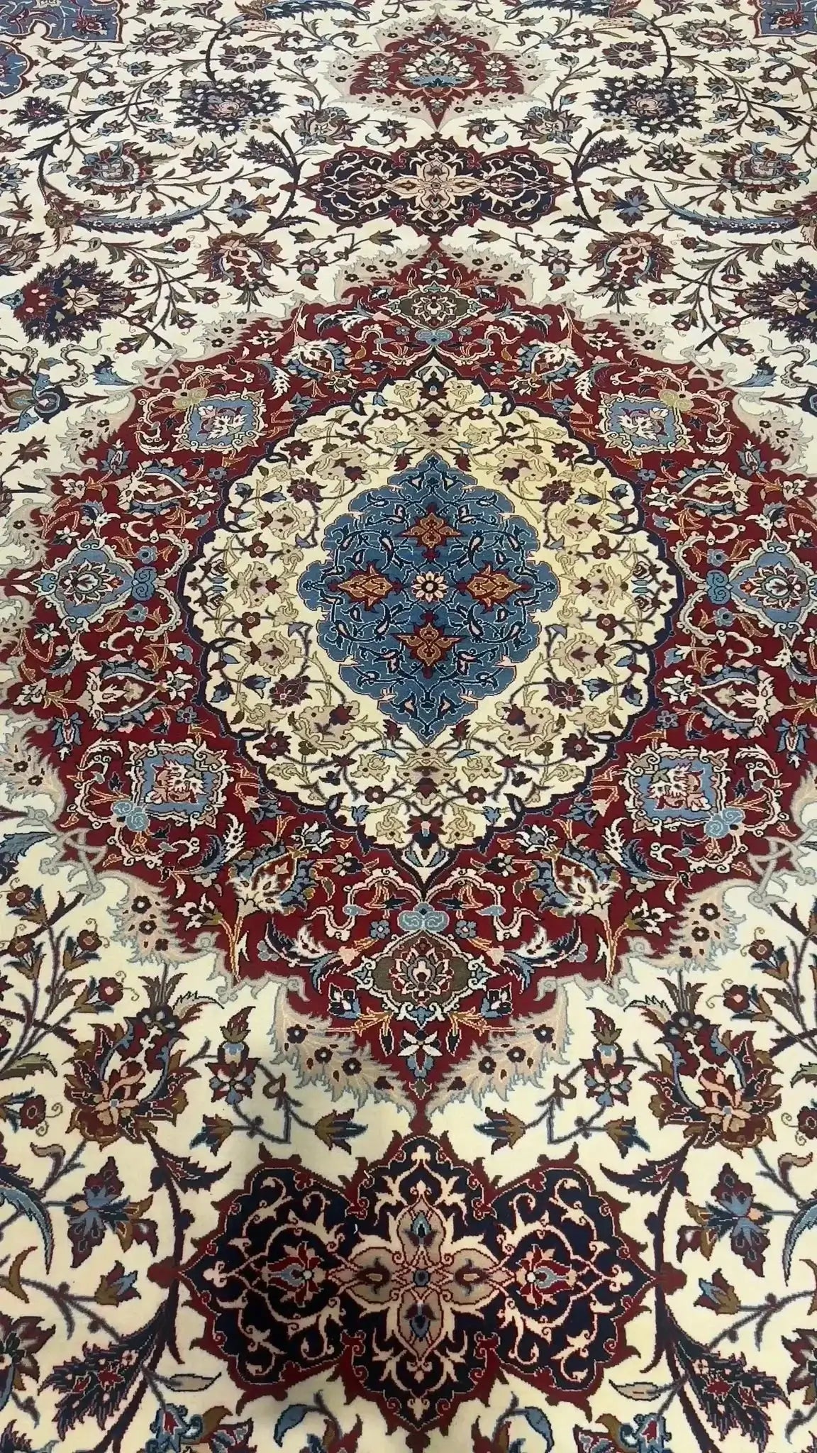 "Natural dyed Persian rug in semi-antique condition."





