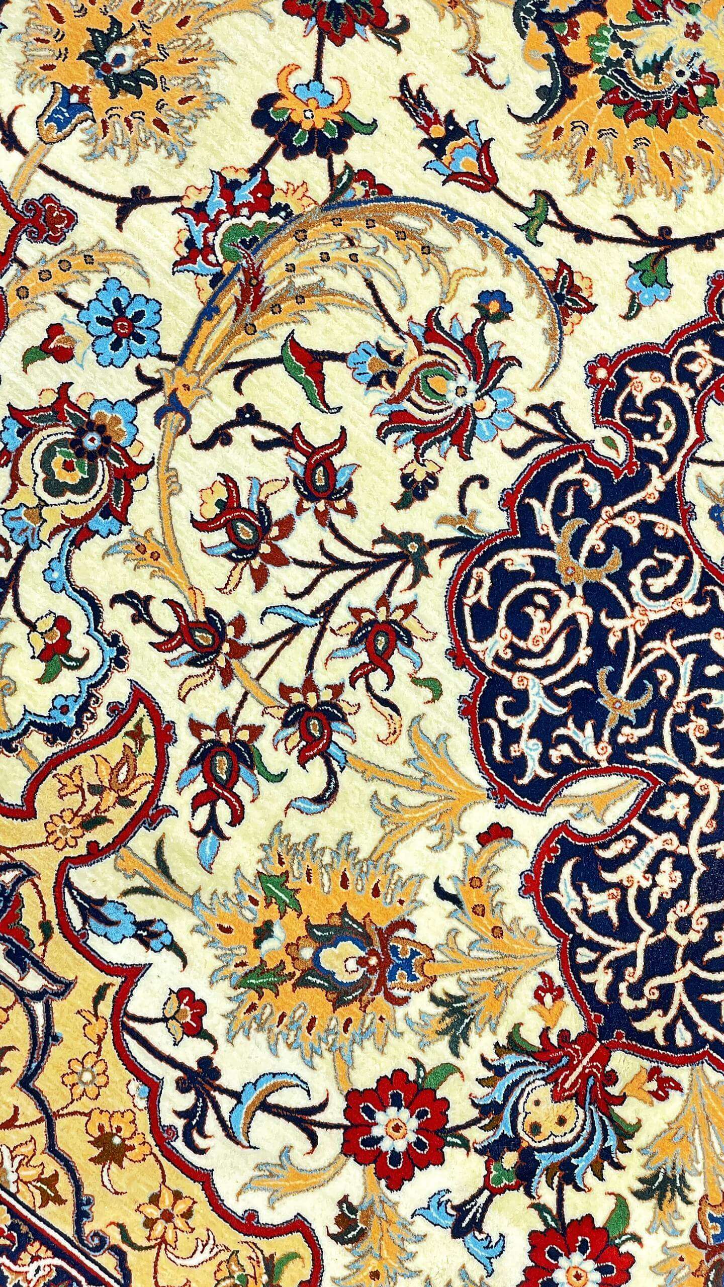 "Handmade Persian carpet by Master Seirafian with high knot density."
