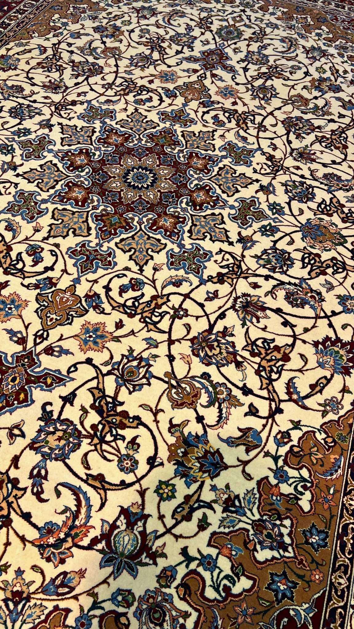 "Seirafian Persian rug showcasing a medallion and vibrant border design."
