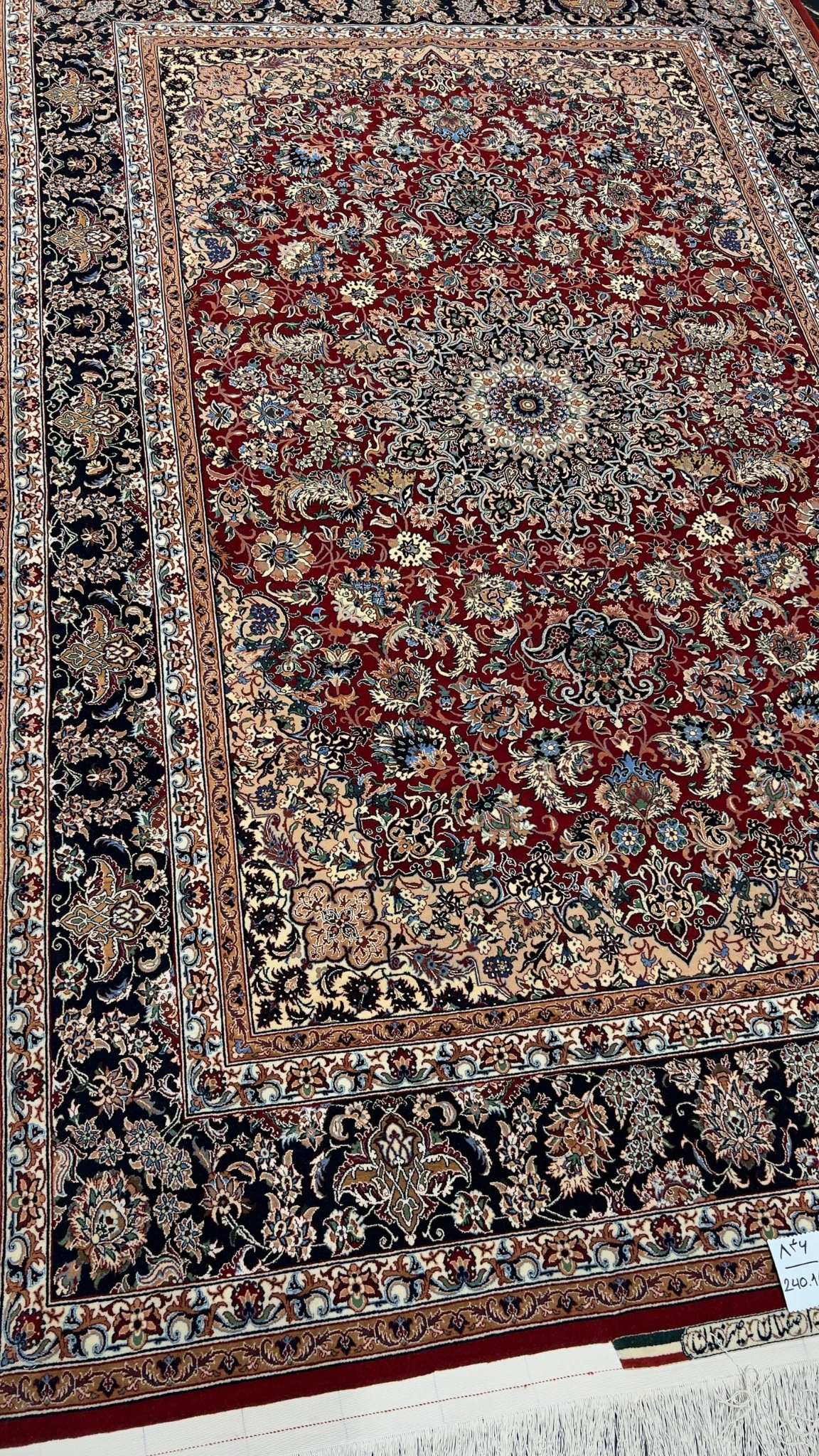 Premium Seirafian Persian rug in red and blue with detailed medallion and border designs