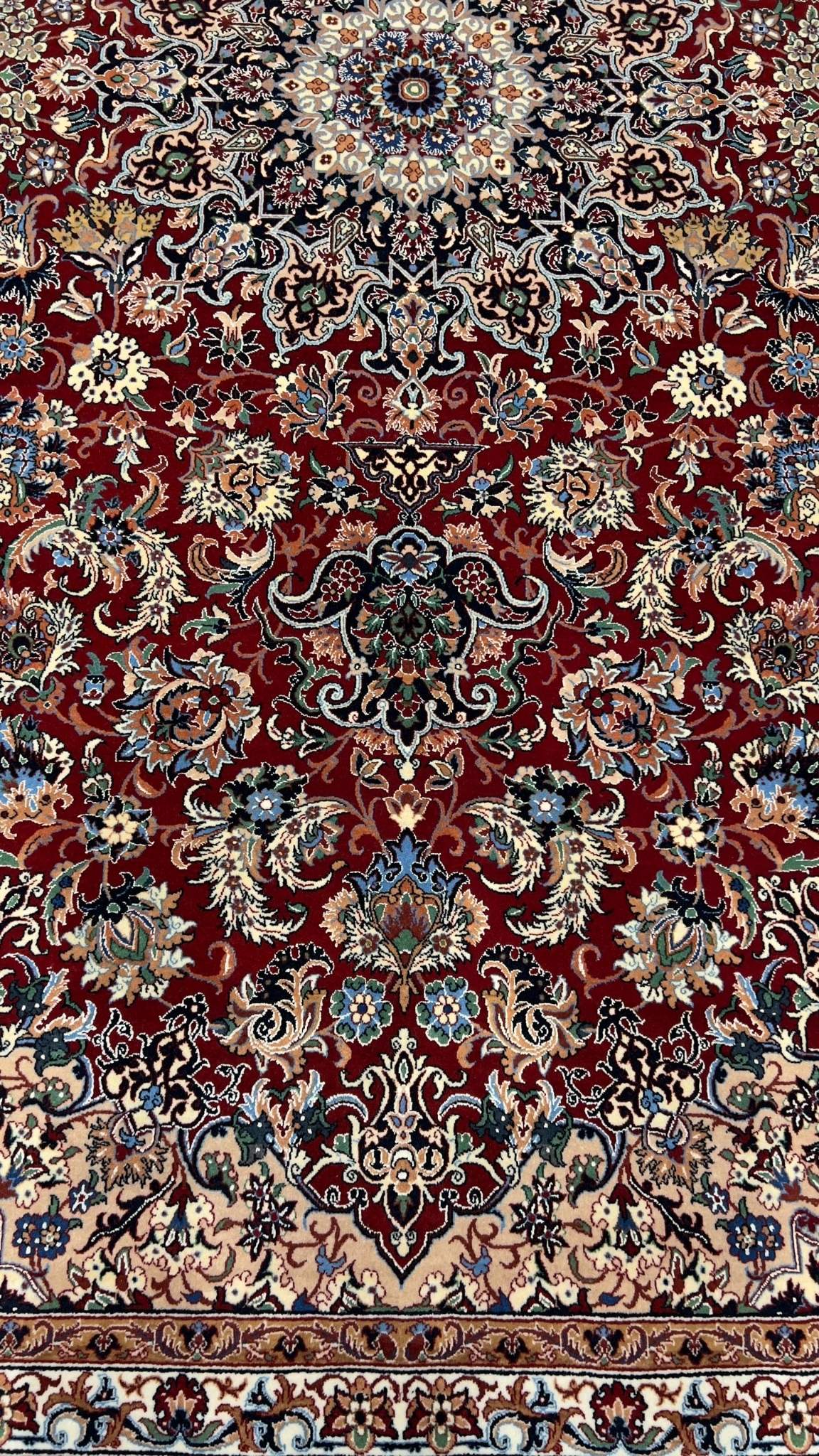 Expansive Master Bagher Seirafian Persian carpet with ornate medallion and rich color scheme