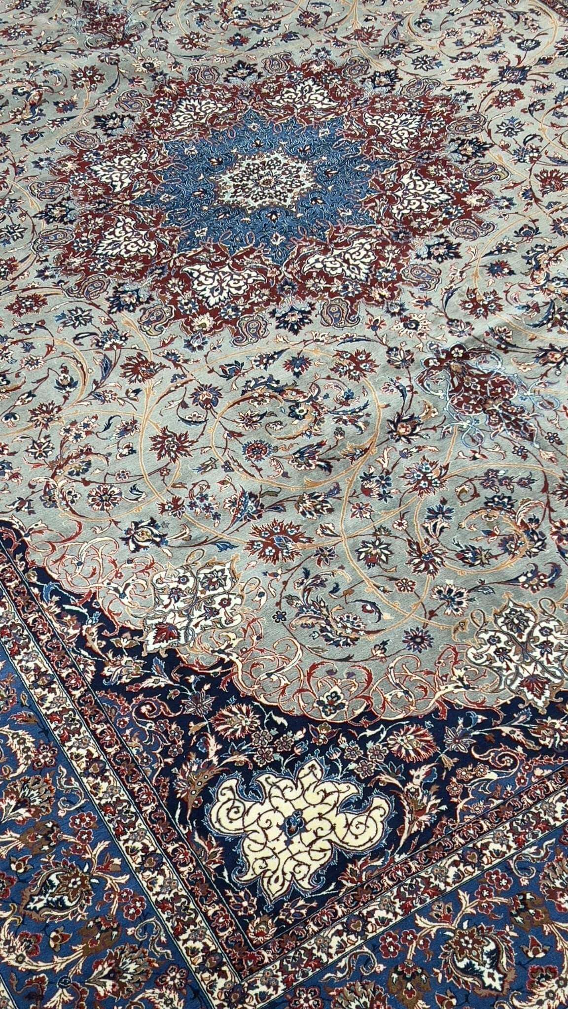 "Vintage Seirafian Persian rug with central medallion and rich colors"