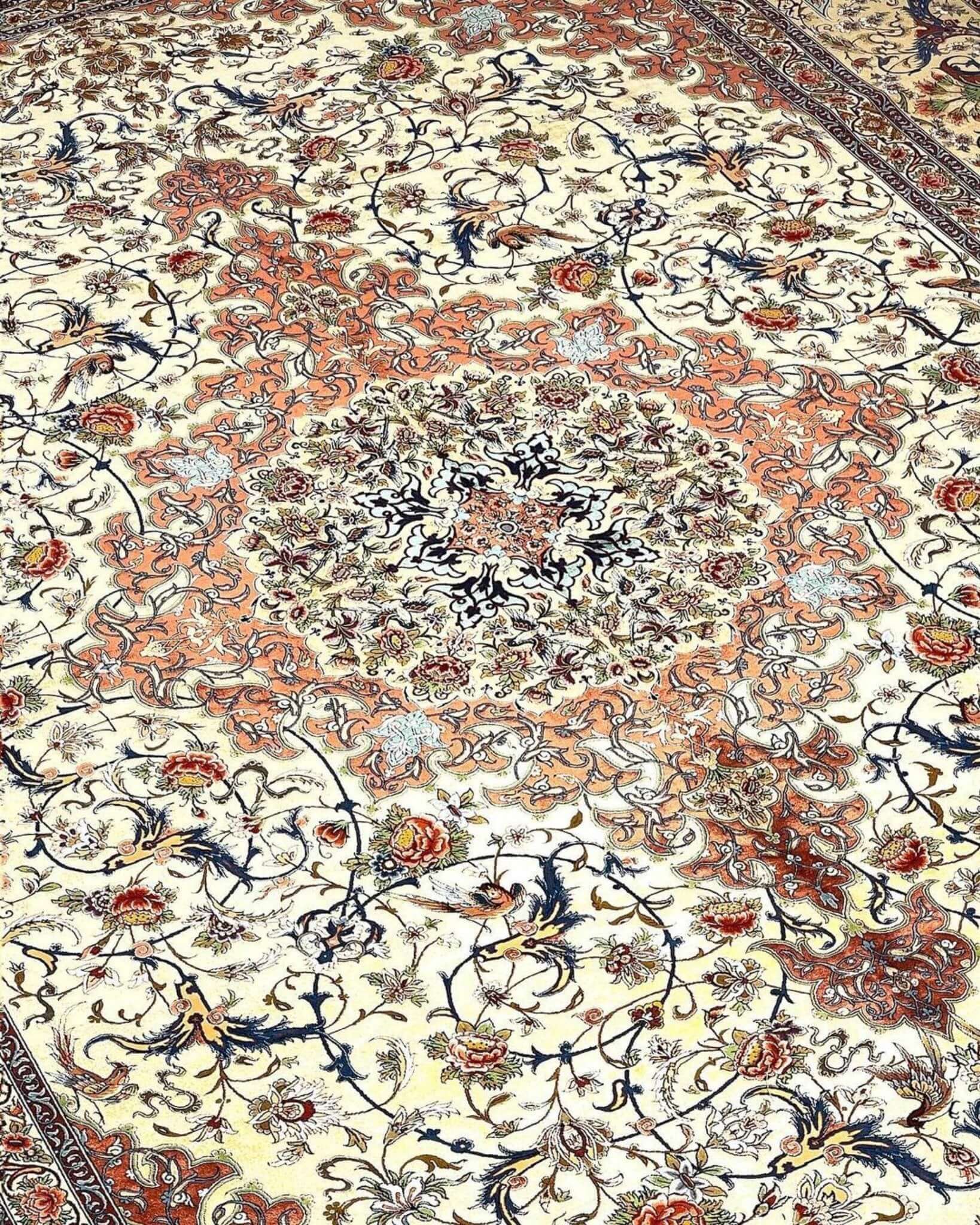 "Luxurious Persian Kerman rug for sale with a high knot density and fine craftsmanship"
