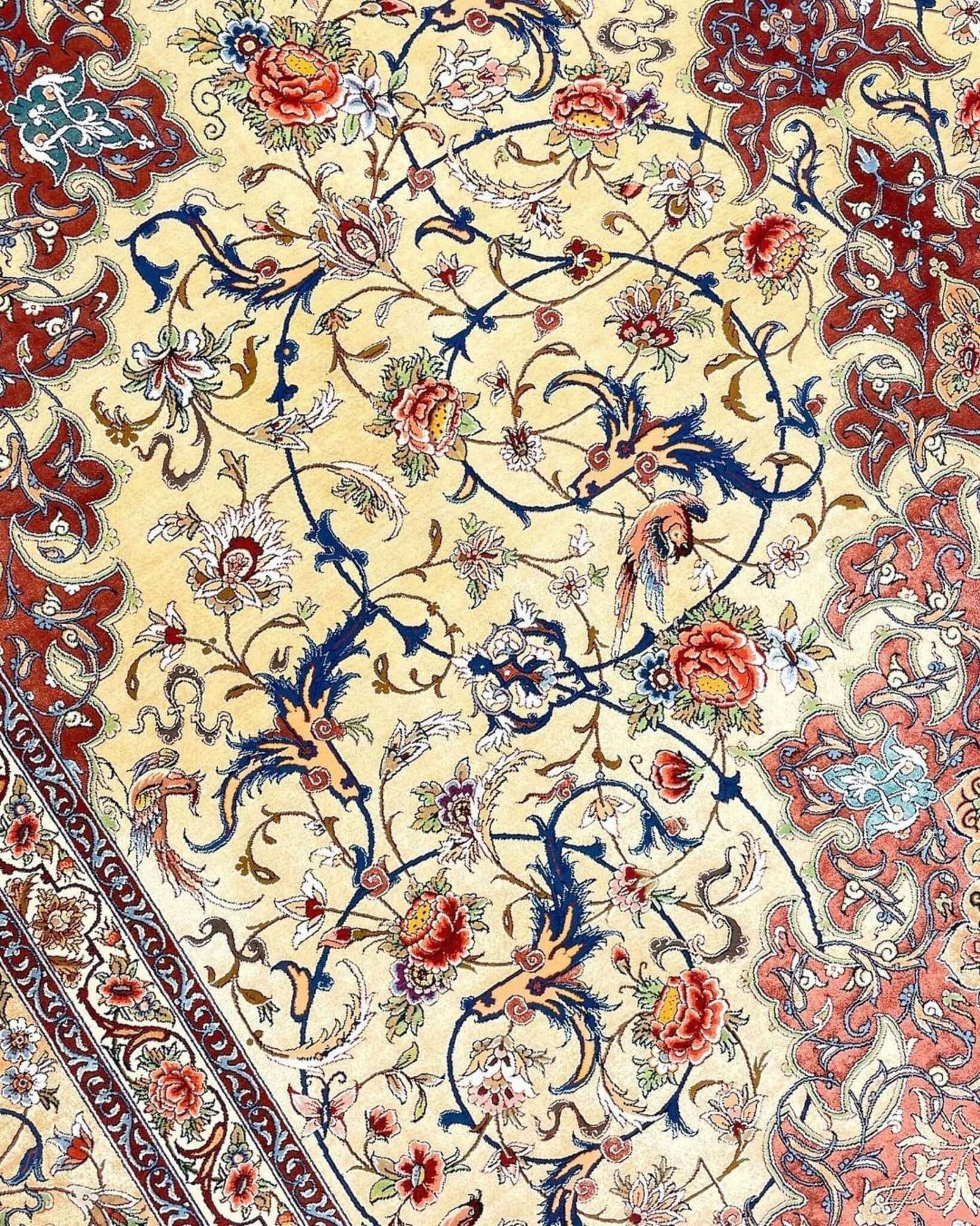 "Luxurious Persian Kerman rug for sale with a high knot density and fine craftsmanship"
