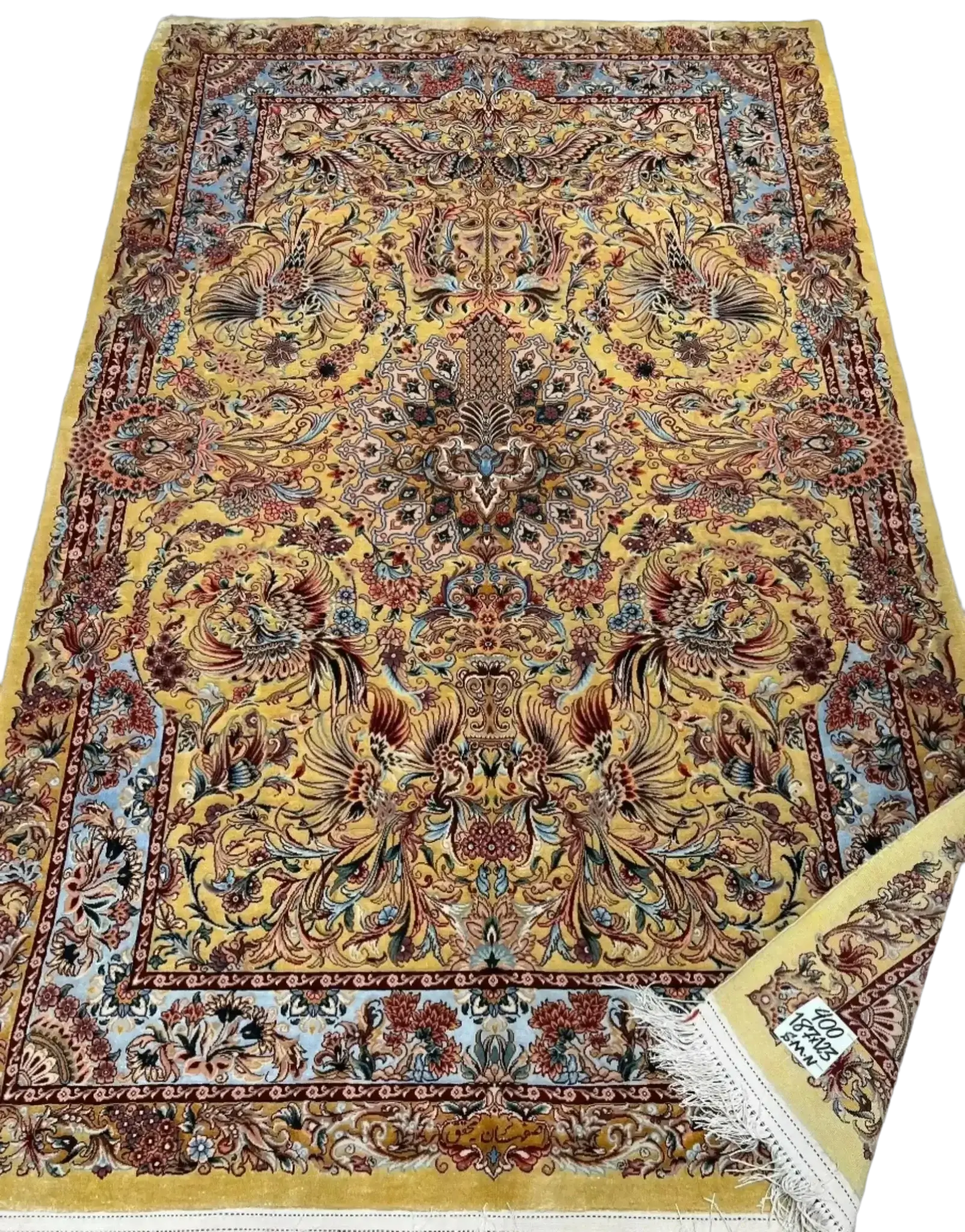 Traditional Persian Isfahan Rug by Mohaghegh, Handcrafted with Silk & Wool, 810,000 Knots/m², 6 mm Thick
