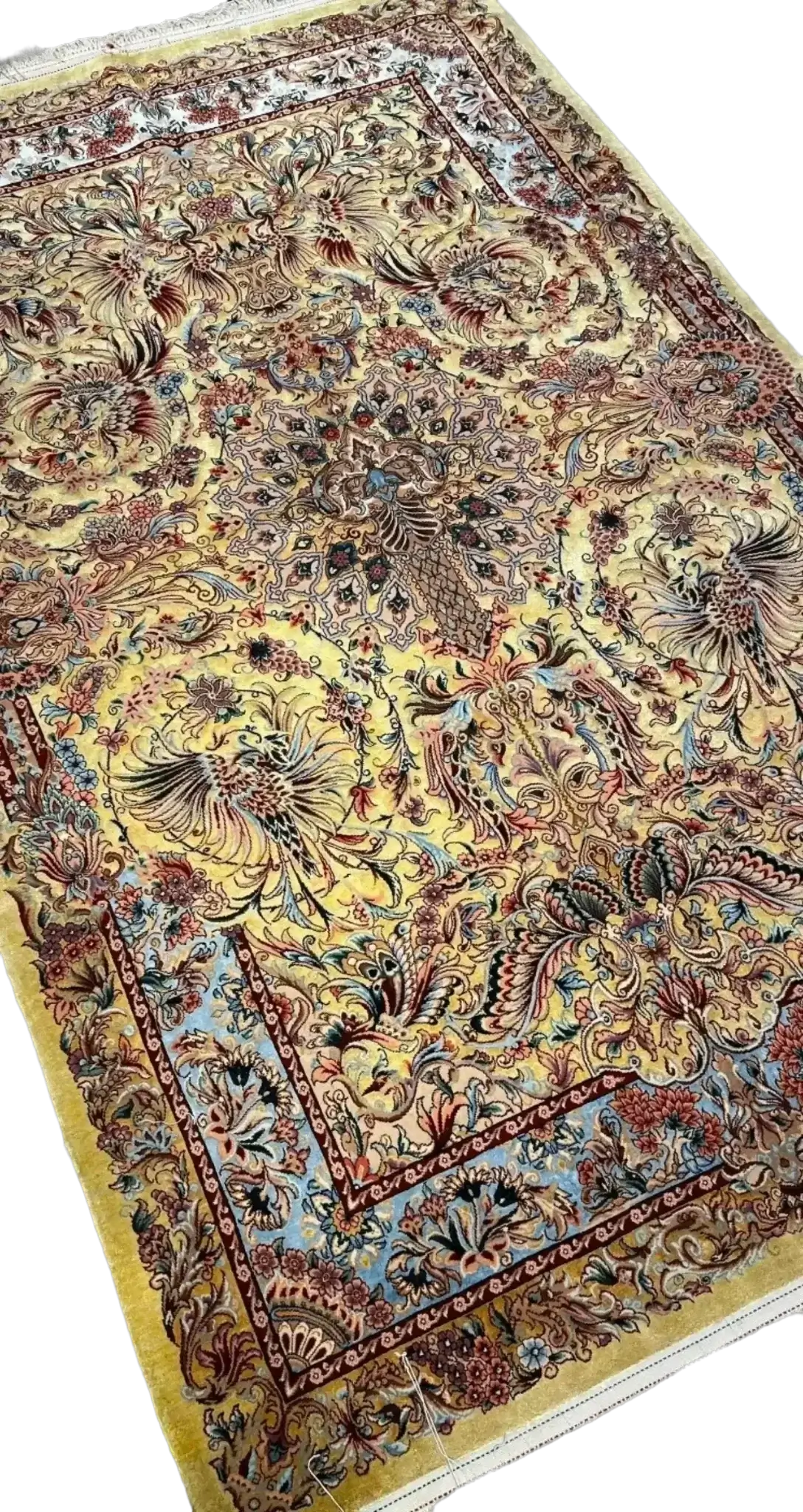 Luxurious Isfahan Persian Rug 6.1x4 ft, Hand-Knotted Silk and Wool, 810,000 Knots, New
