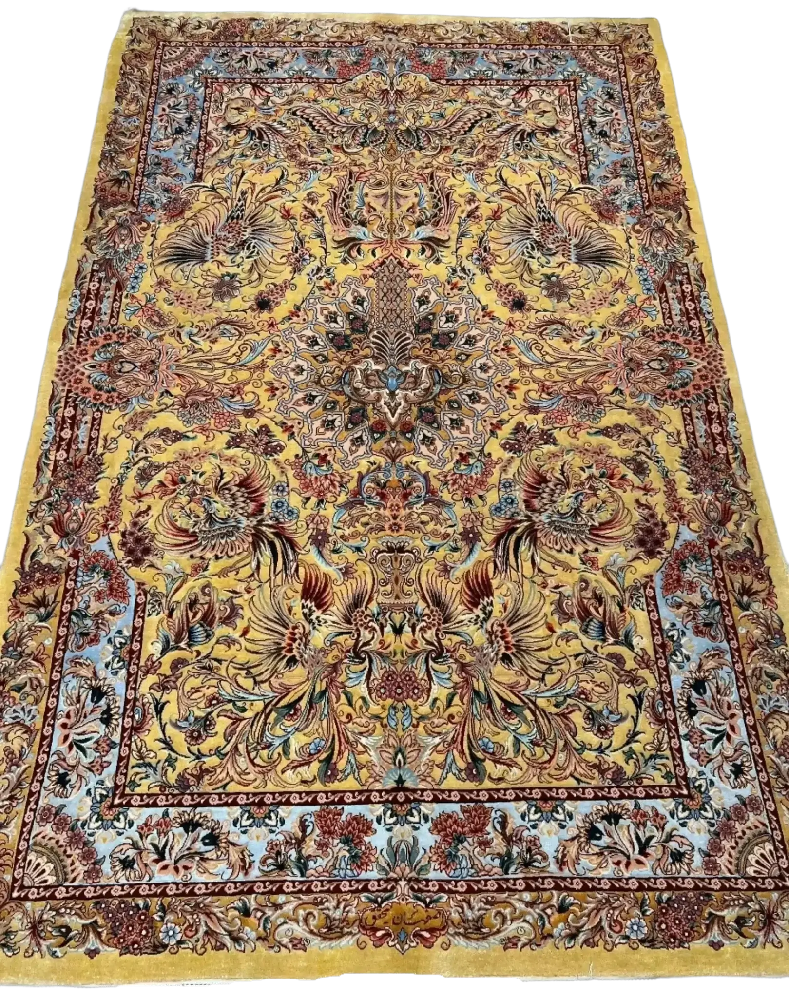 Hand-Knotted Isfahan Rug 187x123 cm - Silk & Wool Blend, 810,000 Knots/m², Persian Carpet
