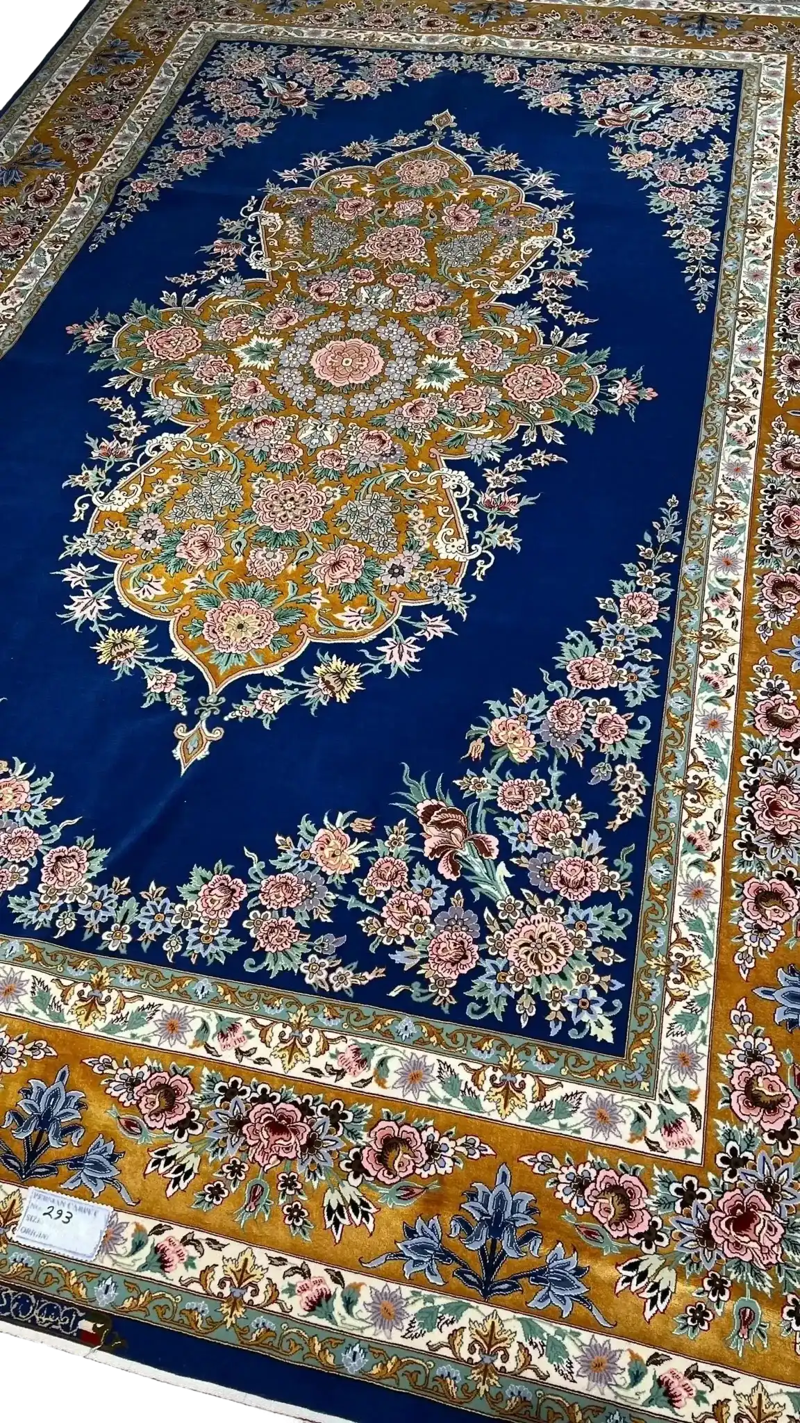 Persain Isfahan fine Rug Navy Blue Field by Karbasi Zadeh