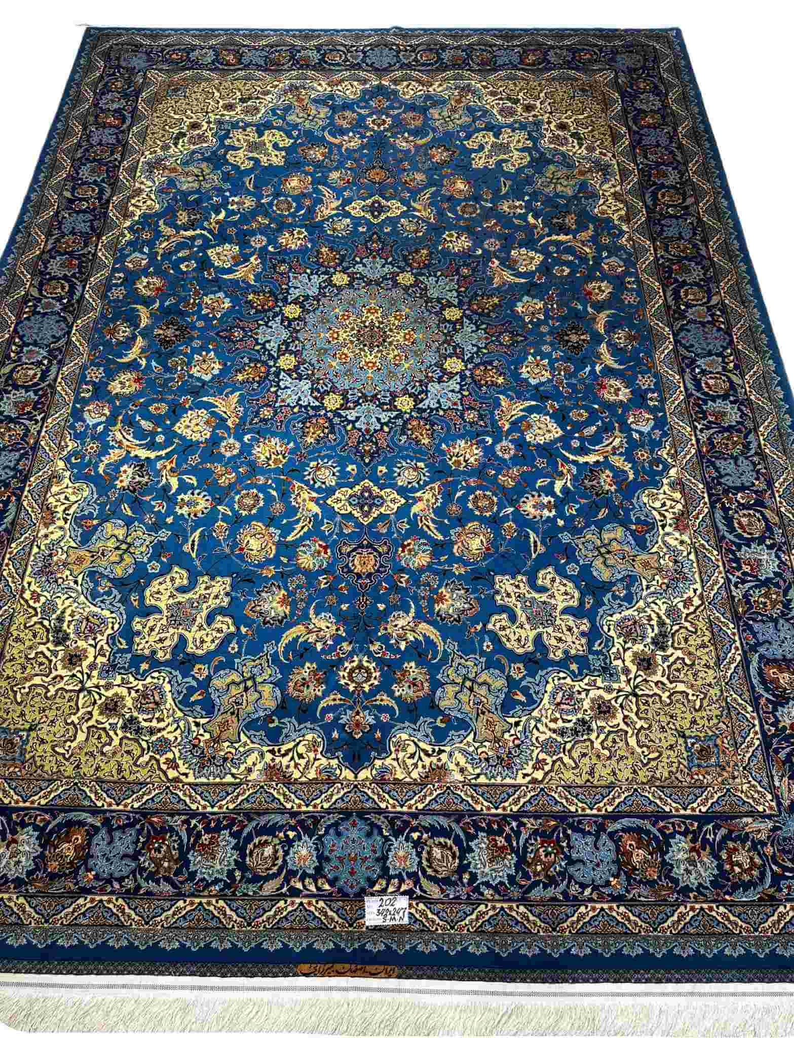 Hand-Knotted Silk Persian Rug – Luxurious Persian rug handmade in Isfahan, featuring a blend of wool and silk with intricate, elegant designs.
