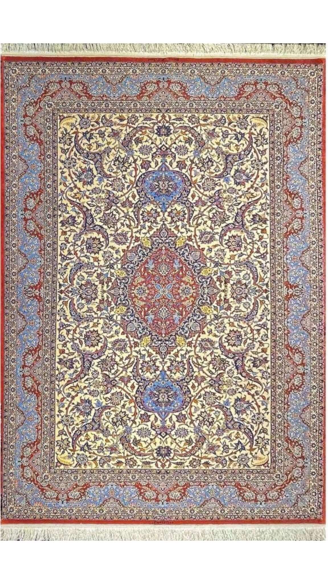 "Luxury wool and silk Isfahan Persian carpet by Karbasi Zadeh"
