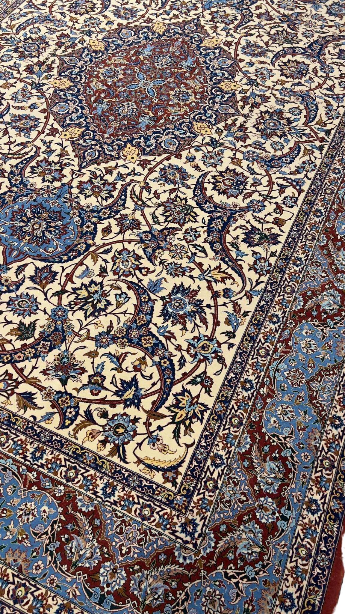 "Luxury wool and silk Isfahan Persian carpet by Karbasi Zadeh"
