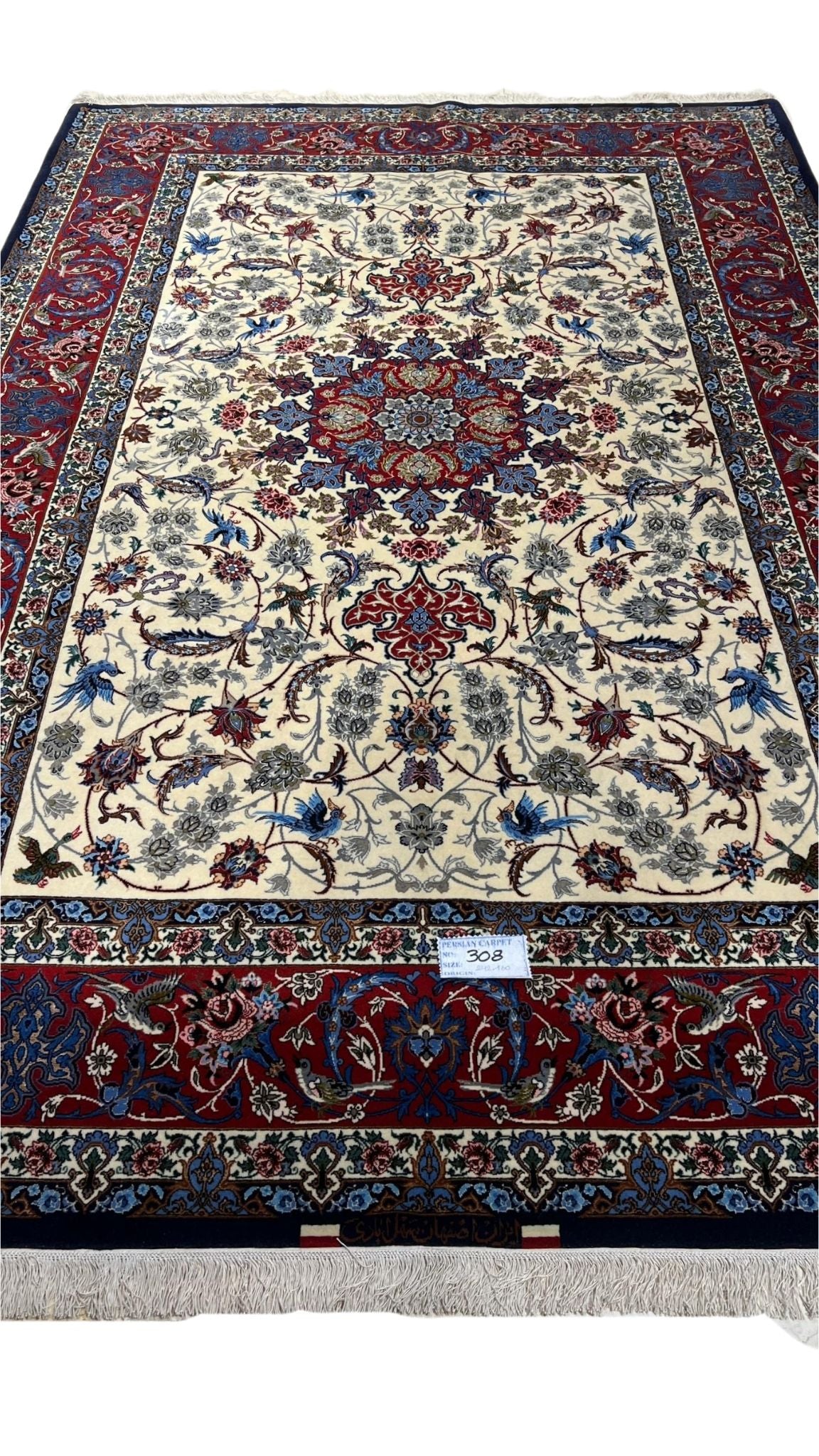 Deep red Persian rug with medallion design, 240x160 cm
