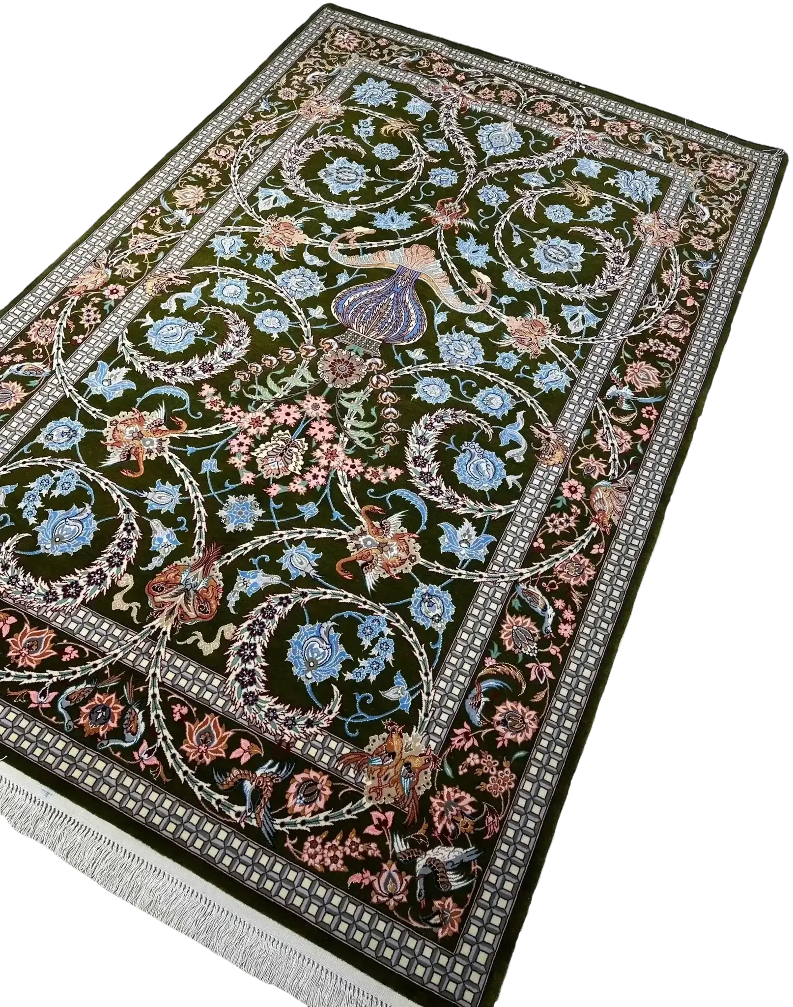 Unique 6.5 x 4.3 feet rug showcasing intricate floral patterns