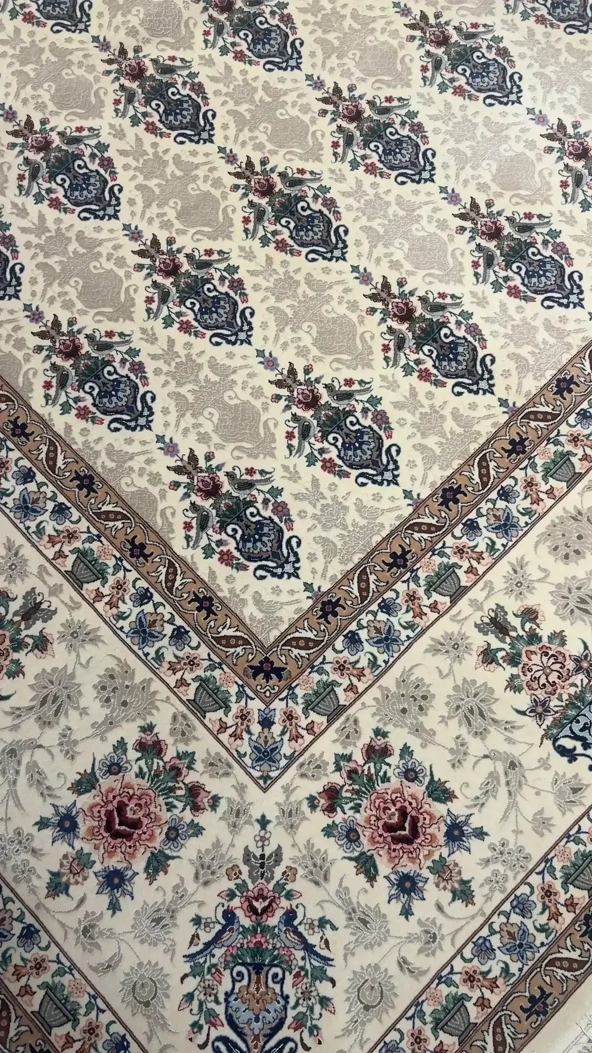 "Authentic Persian Isfahan Rug for Sale, Handwoven with Silk and Wool" – Highlighting its authenticity and craftsmanship.
