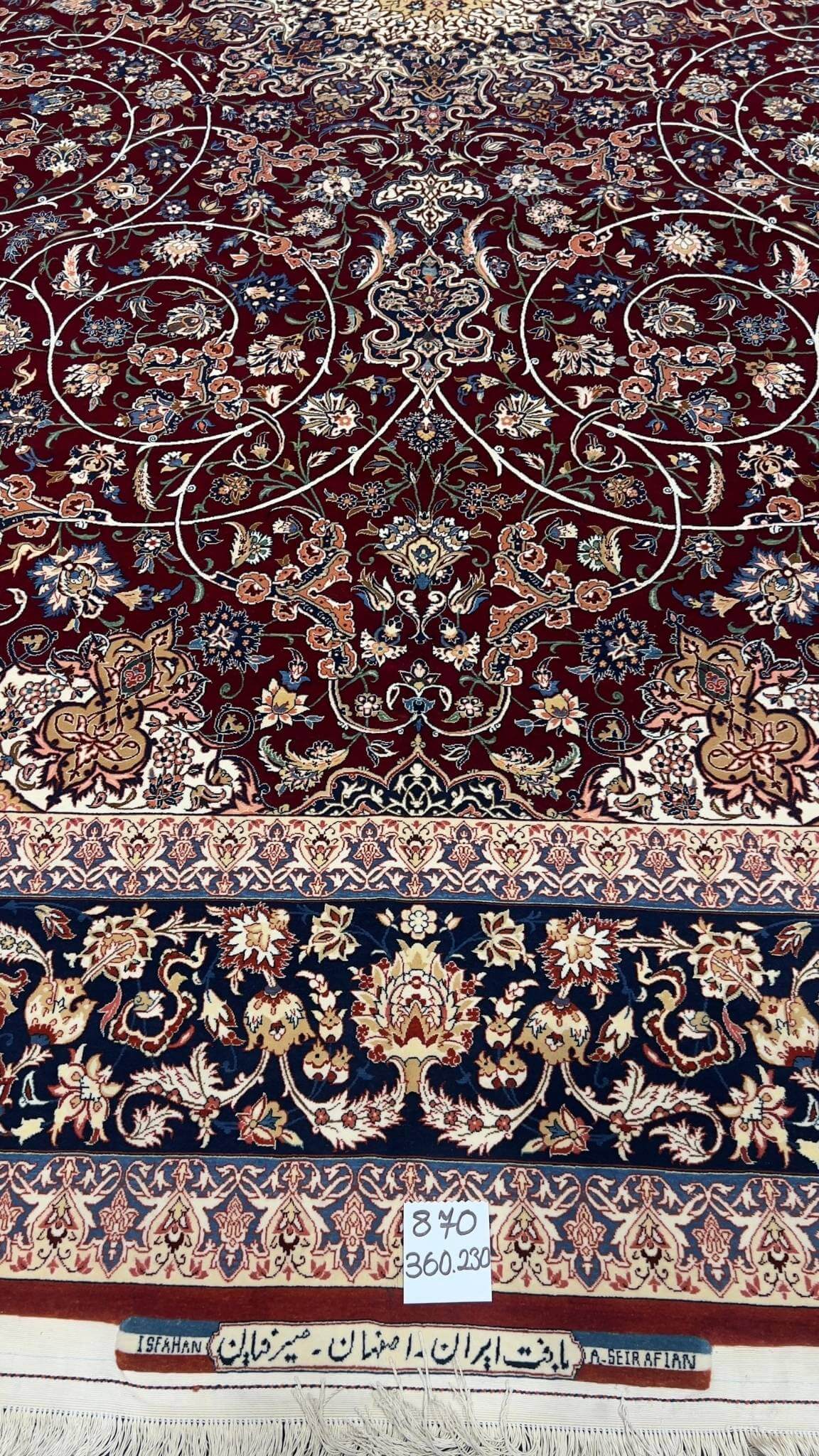 "Elegant Persian rug with a central medallion and vibrant border design."
