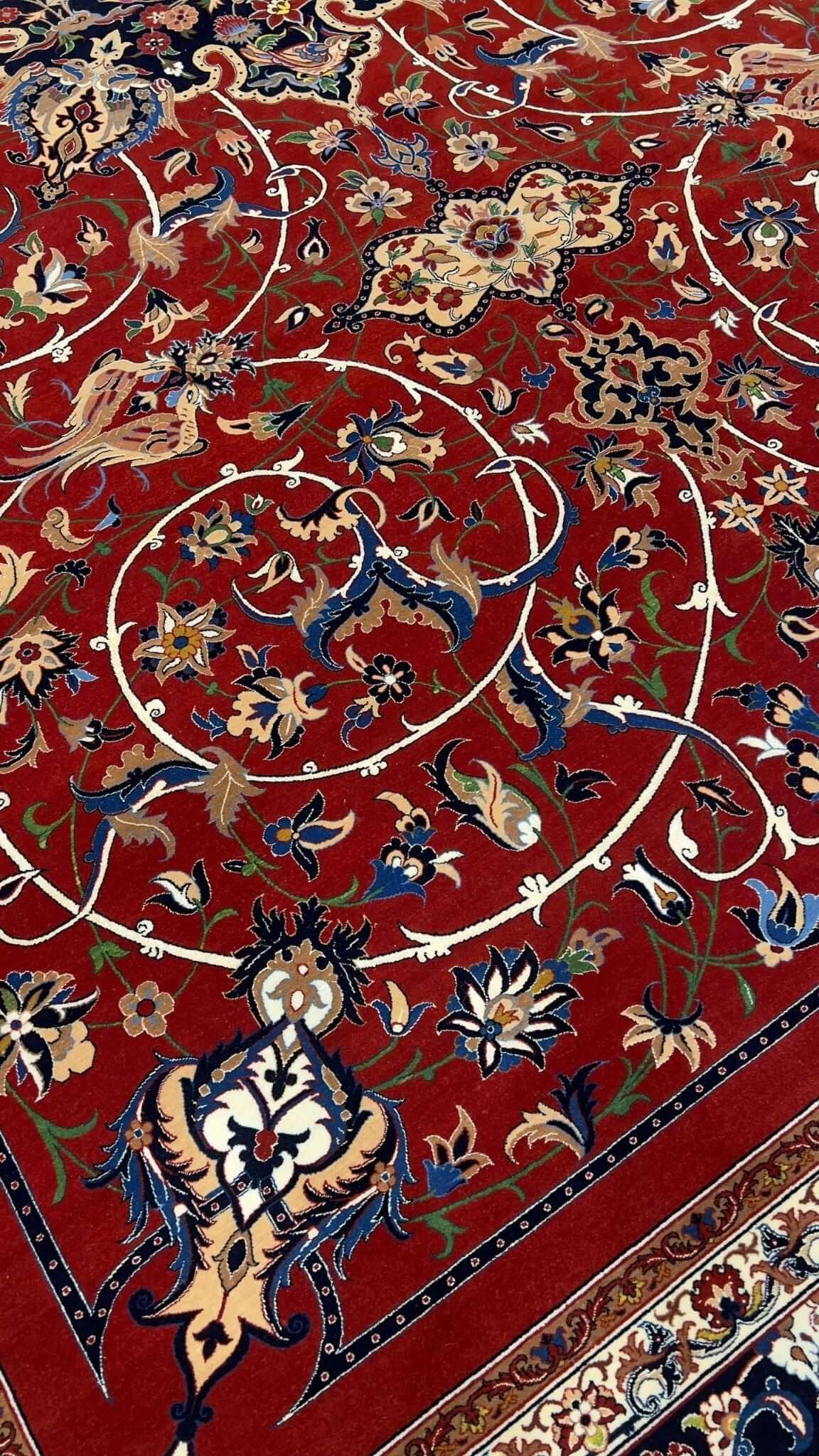 "Luxury area rug by Bagher Seirafian, perfect for living rooms and grand spaces."
